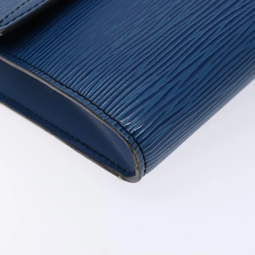 Authentic LOUIS VUITTON Epi Pochette Arche Shoulder Bag Blue M52575 LV - Picture 7 of 16